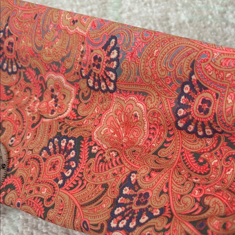 Boemo Long Sleeve Coral Blue Paisley Tiered Maxi Dress Size Small Bohemian - Picture 12 of 12